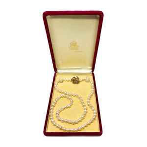 Fuji Pearl Emerald Japanese Cultured Akoya Pearl Strand - 14K Yellow Gold 24 Inch Full