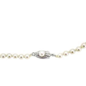 Nouveau Graduated Japanese Saltwater Cultured Akoya Pearl Strand - 14K White Gold 19 Inch