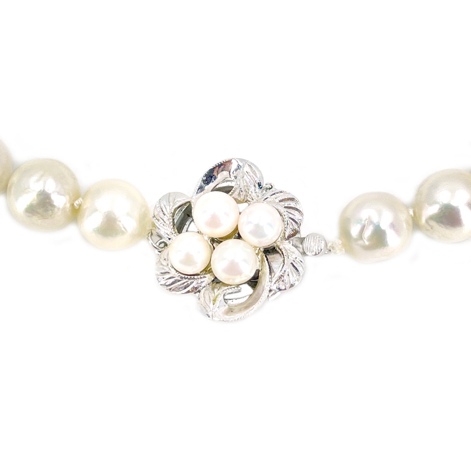 Atomic Modernist Japanese Baroque Saltwater Cultured Akoya Pearl Necklace - Sterling Silver 17.50 Inch
