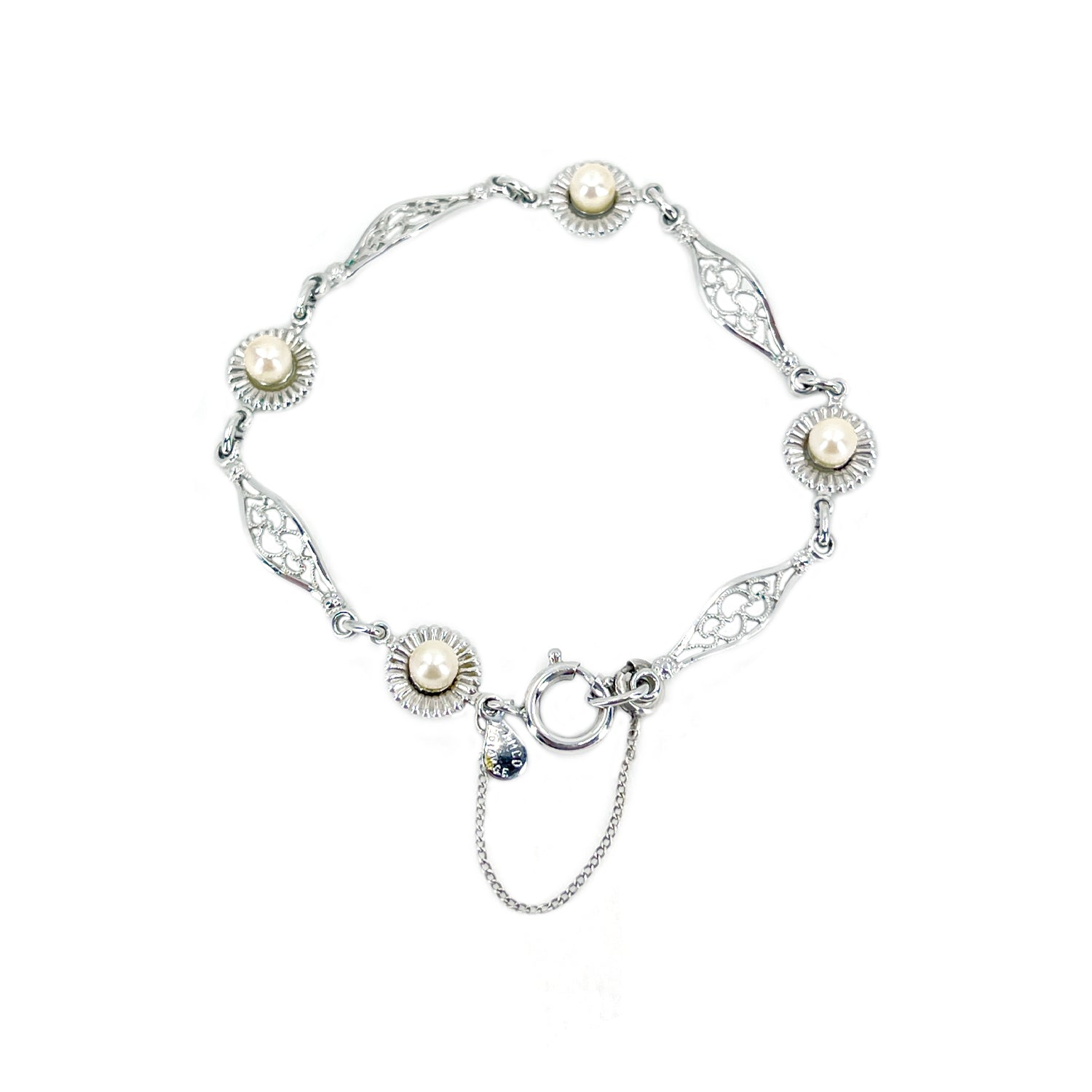 Amco Boho Daisy Filigree Japanese Saltwater Akoya Cultured Pearl