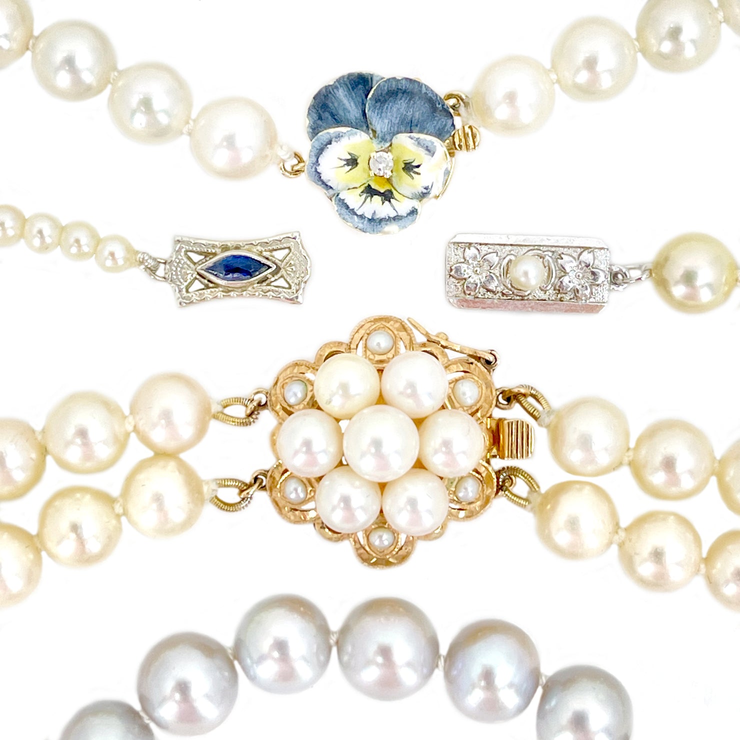 Assortment of Fine Japanese Saltwater Akoya Pearl Necklaces