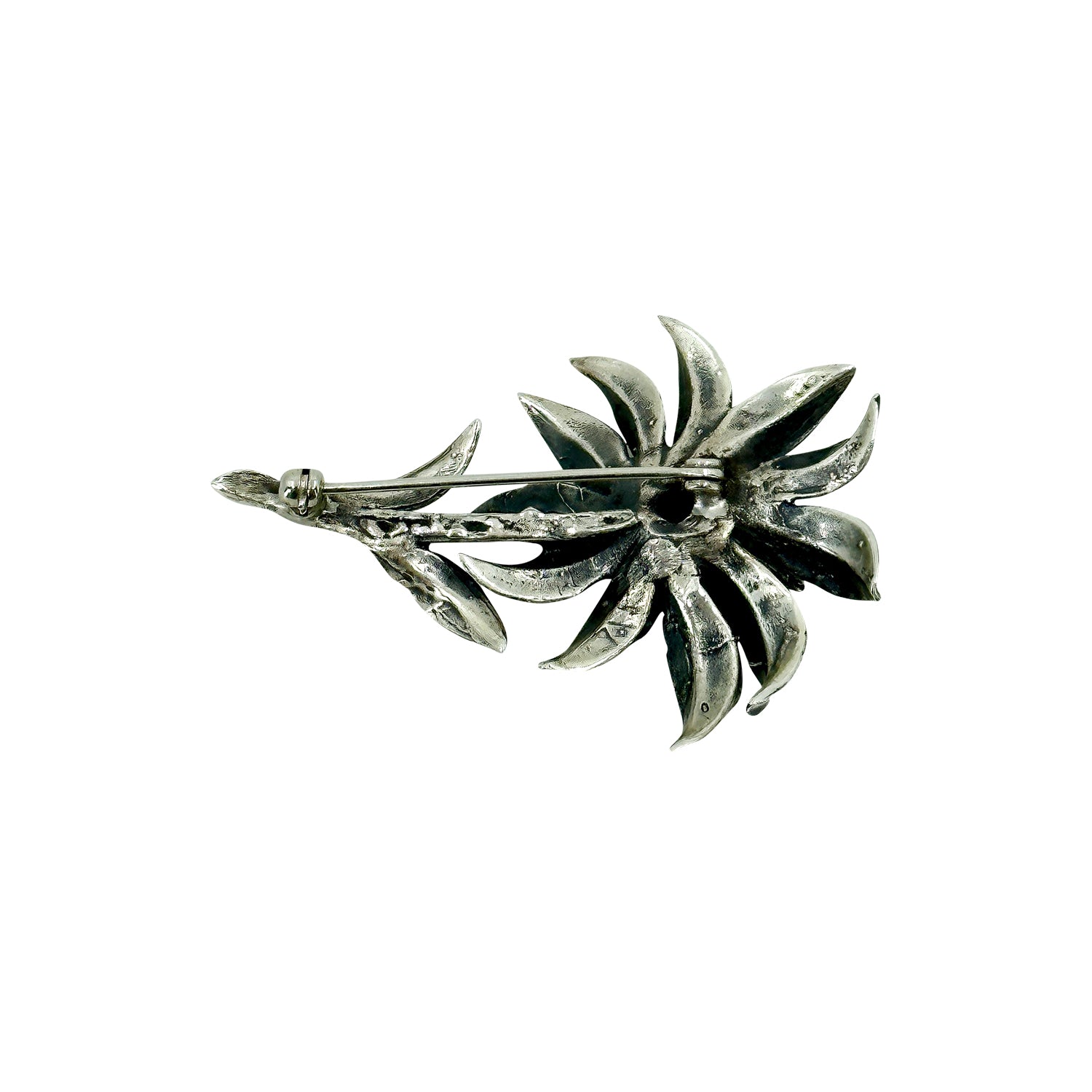 Flower Vintage Japanese Saltwater Akoya Cultured Pearl Detailed Brooch- Sterling Silver