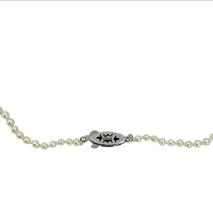 Petite Graduated Japanese Saltwater Cultured Akoya Seed Pearl Vintage Necklace - Sterling Silver 17.75 Inch