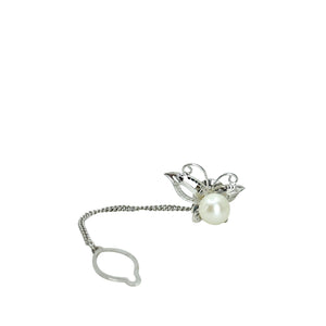 Butterfly Vintage Japanese Saltwater Akoya Cultured Pearl Tie Tac- Sterling Silver