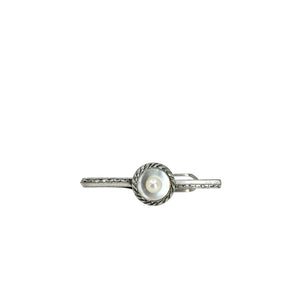 Mother of Pearl MCM Men's Japanese Saltwater Akoya Cultured Pearl Vintage Tie Bar- Sterling Silver