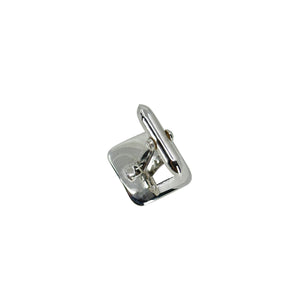Textured Square MCM Japanese Saltwater Akoya Cultured Pearl Cufflinks & Tie Tac Set- Sterling Silver