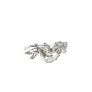 Large Golden Blue Floral Japanese Saltwater Akoya Cultured Pearl Handmade Brooch- Sterling Silver