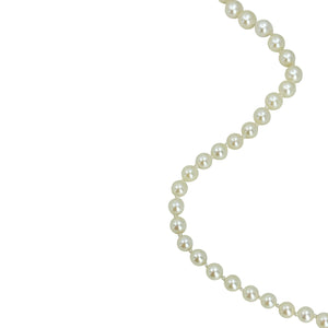 Geometric Art Deco Vintage Japanese Saltwater Akoya Cultured Pearl Graduated Necklace - Sterling Silver 20.75 Inch