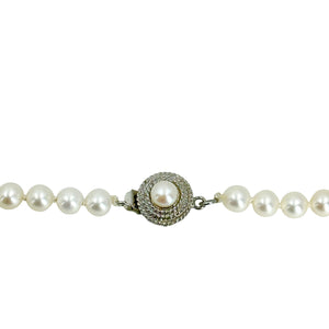 Braided Mid Century Vintage Japanese Saltwater Akoya Cultured Pearl Necklace - Sterling Silver 18 Inch