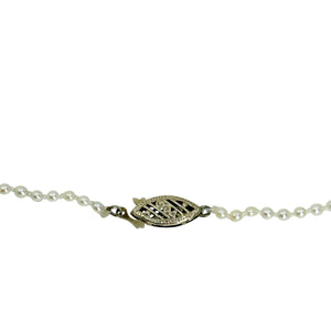 Antique Seed Pearl Japanese Saltwater Akoya Pearl Keshi Necklace- 14K White Gold 16.50 Inch