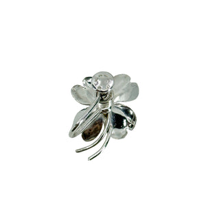 Vintage Dogwood Harry S. Bick Akoya Saltwater Cultured Pearl Screwback Earrings- Sterling Silver
