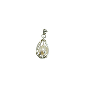 Vintage Cadge Japanese Saltwater Cultured Akoya Vintage Charm Pendant- Sterling Silver
