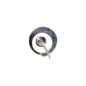 Mikimoto Mid Century Circle Akoya Saltwater Cultured Pearl Vintage Screwback Earrings- Sterling Silver
