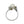 Modernist Beaded Solitaire Japanese Saltwater Akoya Cultured Pearl Ring- Sterling Silver Sz 7