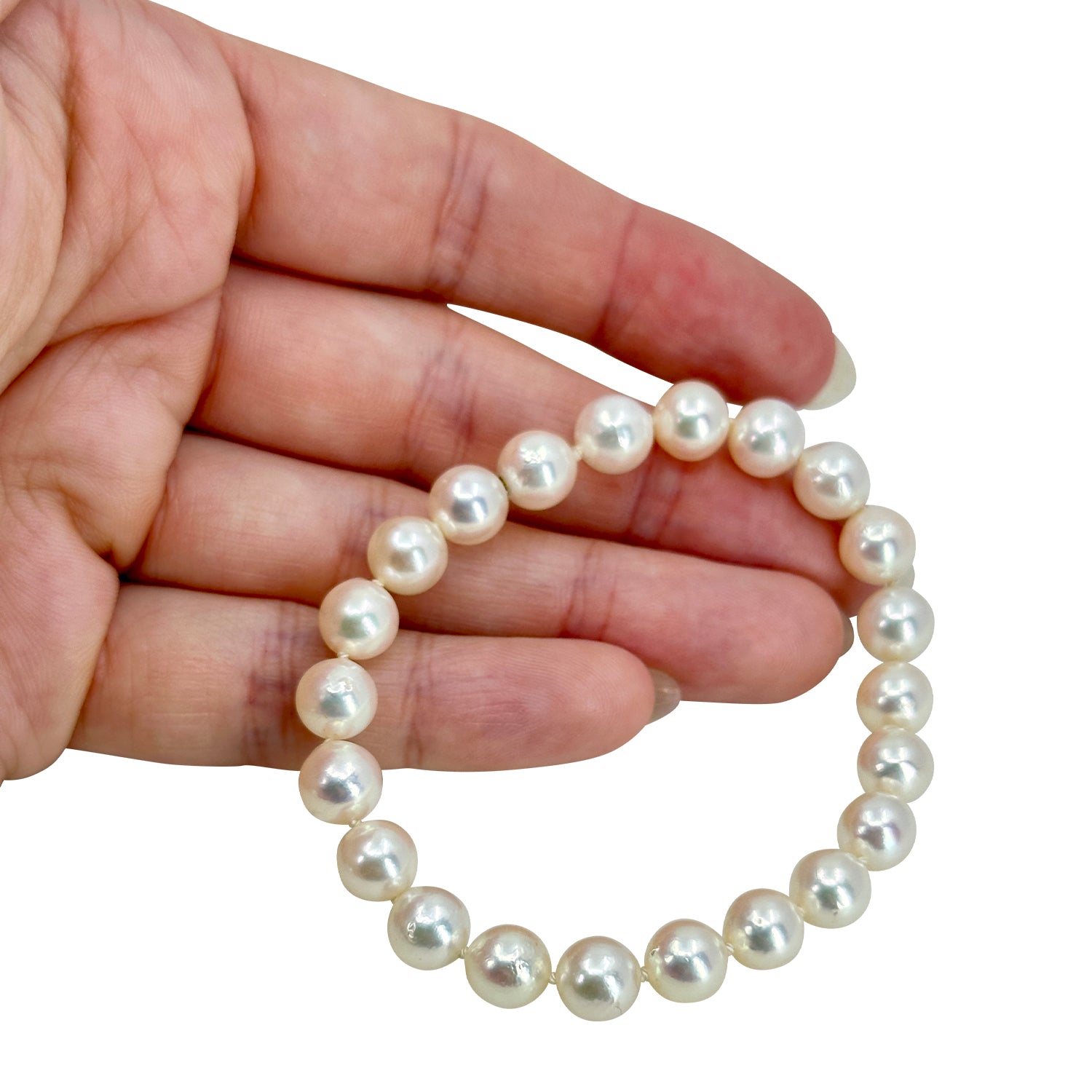 Invisible Hidden Clasp Japanese Saltwater Akoya Cultured Pearl Vintage Bracelet