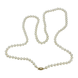 Vintage Opera Japanese Saltwater Cultured Akoya Pearl Vintage MCM Necklace Strand - 14K Yellow Gold 31.75 Inch