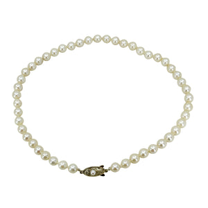 Choker Vintage Japanese Saltwater Akoya Cultured Pearl Necklace - Sterling Silver Gold Filled 13.75 Inch