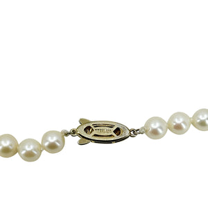 Choker Vintage Japanese Saltwater Akoya Cultured Pearl Necklace - Sterling Silver Gold Filled 13.75 Inch