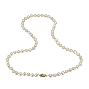 MCM Vintage Japanese Cultured Saltwater Akoya Pearl Necklace - 14K Yellow Gold 18.25 Inch