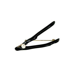 Hawaii Black Branch Coral Japanese Saltwater Akoya Cultured Pearl Brooch- Base Metal