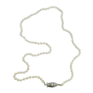Tiny Petite Vintage Japanese Saltwater Cultured Akoya Seed Pearl Necklace - Sterling Silver 18.75 Inch