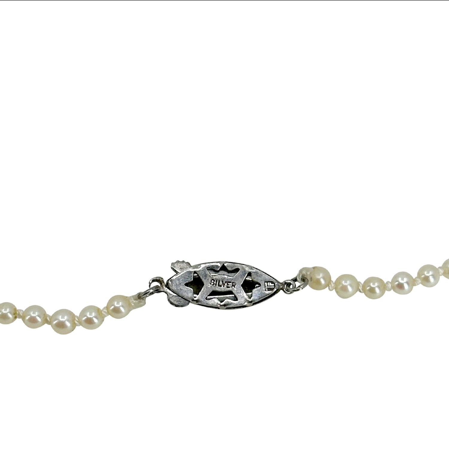 Tiny Petite Vintage Japanese Saltwater Cultured Akoya Seed Pearl Necklace - Sterling Silver 18.75 Inch