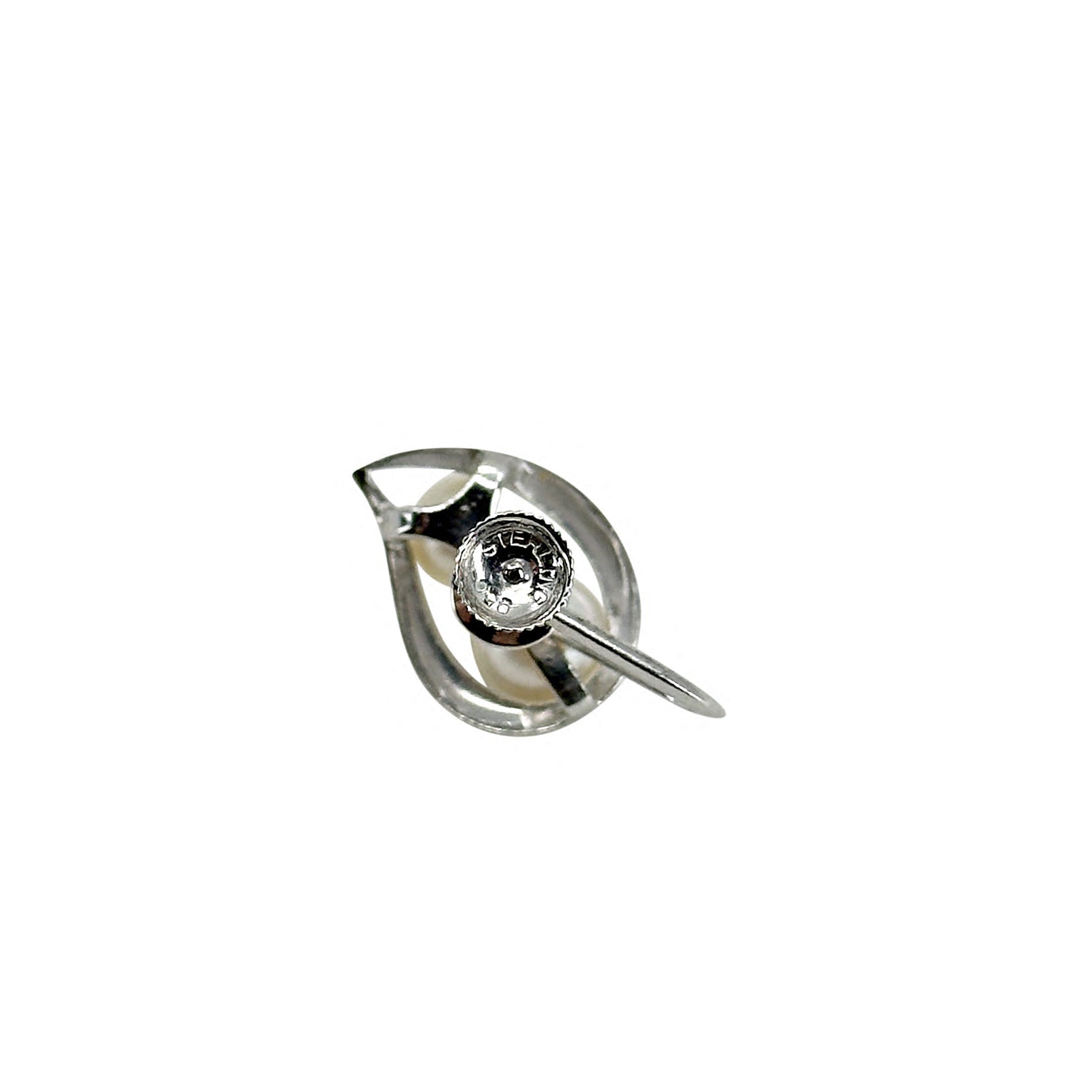 Double Pearl Mid Century Akoya Saltwater Cultured Pearl Screwback Earrings- Sterling Silver