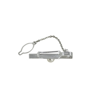 Designer Ayu MCM Vintage Men's Japanese Saltwater Akoya Cultured Pearl Tie Bar- Sterling Silver