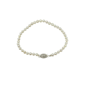 Petite Vintage Japanese Saltwater Akoya Cultured Seed Pearl Retro Bracelet- Sterling Silver