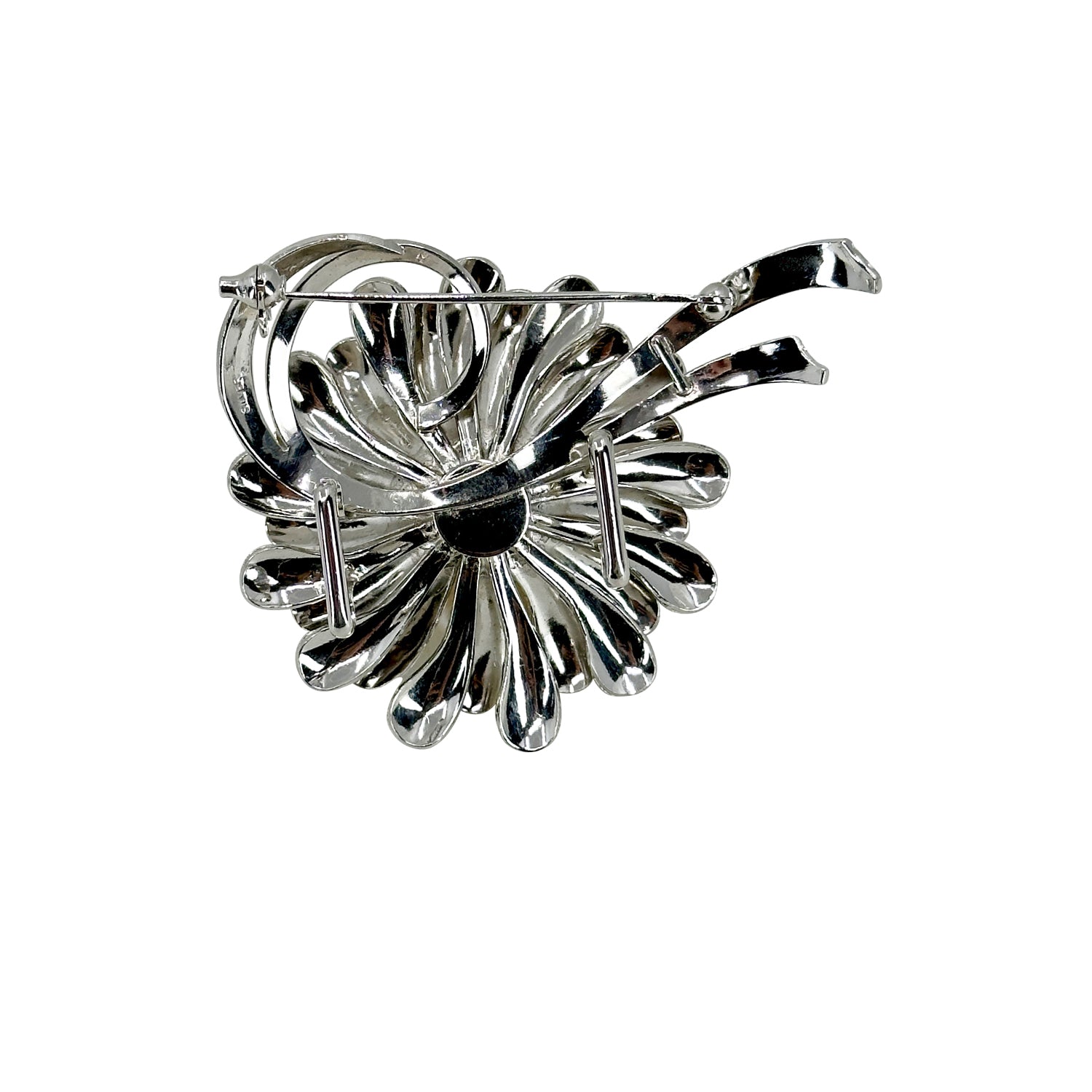 Chrysanthemum Flower Japanese Saltwater Akoya Cultured Pearl Vintage Brooch Obidome- Sterling Silver (Copy)