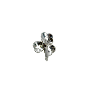 Clover Fuji Pearl Designer Akoya Saltwater Cultured Pearl Screwback Earrings- Sterling Silver