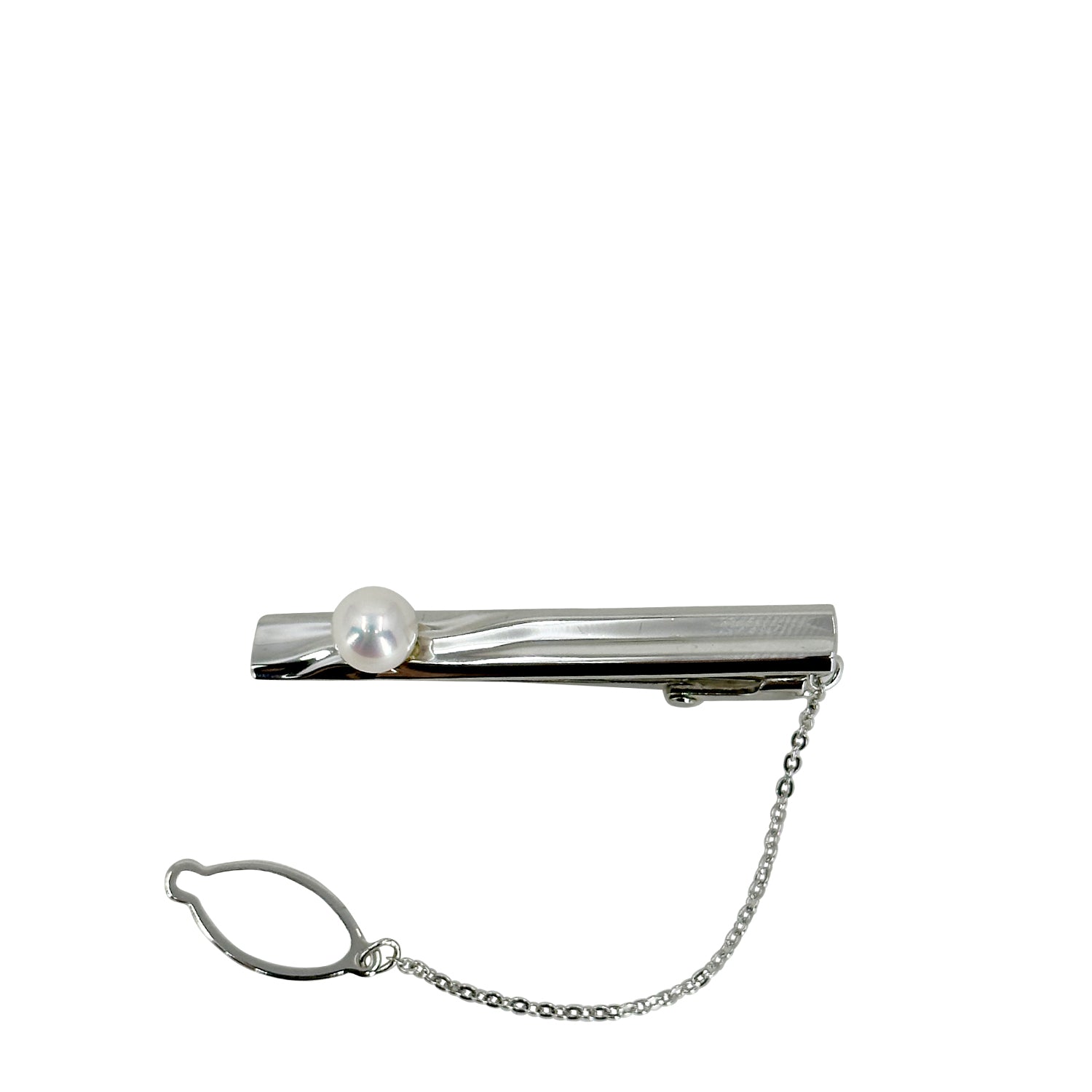 Designer Inoue Vintage Men's Japanese Saltwater Akoya Cultured Pearl Tie Bar- Sterling Silver