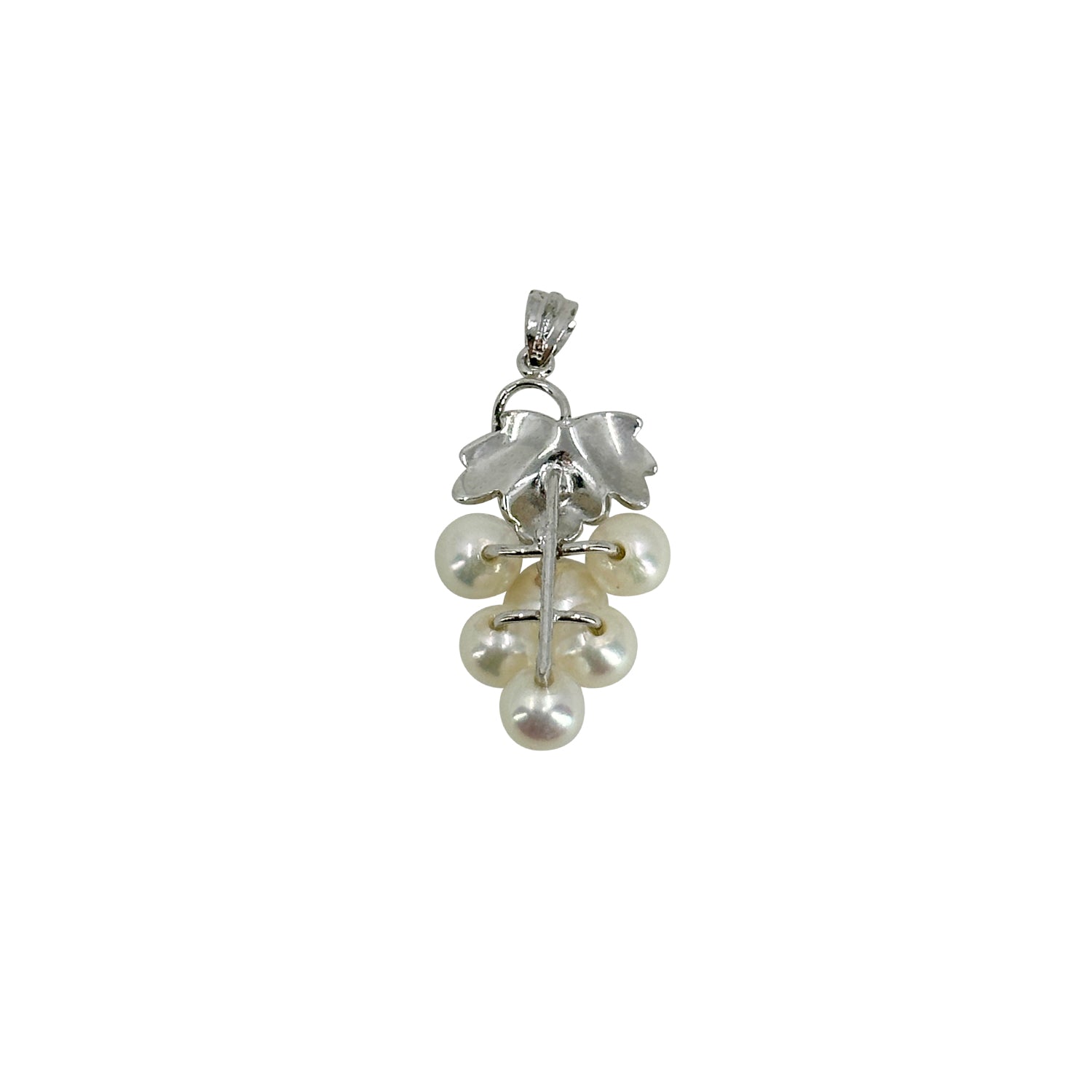 Lustrous Grape Japanese Saltwater Cultured Akoya Vintage Charm Pendant- Sterling Silver