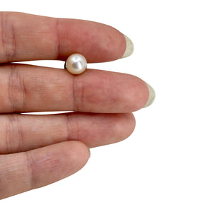 Mid-Century Japanese Saltwater Akoya Cultured Pearl Vintage Solitaire Tie Tac- Sterling Silver