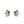 Baroque Blue Triple Japanese Akoya Saltwater Cultured Pearl Screwback Earrings- Sterling Silver