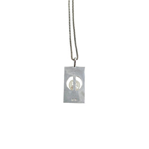 Mikimoto Brushed Modernist Solitaire Saltwater Akoya Cultured Pearl Designer Vintage Pendant Necklace- Sterling Silver 16 Inch