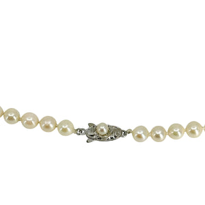 Vintage 6.50mm Japanese Saltwater Akoya Cultured Pearl Necklace - Sterling Silver 18.25 Inch (Copy)