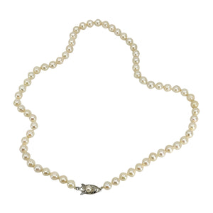 Vintage 6.50mm Japanese Saltwater Akoya Cultured Pearl Necklace - Sterling Silver 18.25 Inch (Copy)