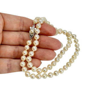 Vintage 6.50mm Japanese Saltwater Akoya Cultured Pearl Necklace - Sterling Silver 18.25 Inch (Copy)