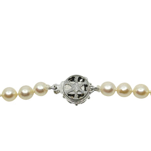 Rosy MCM Vintage Japanese Saltwater Akoya Cultured Pearl Necklace - Sterling Silver 19.50 Inch