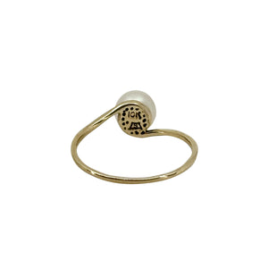Sultan Hawaii Vintage Japanese Saltwater Akoya Cultured Pearl Ring- 10K Yellow Gold Size 5.50