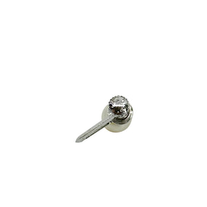 Vintage Solitaire Japanese Akoya Saltwater Cultured Pearl Screwback Earrings- Sterling Silver