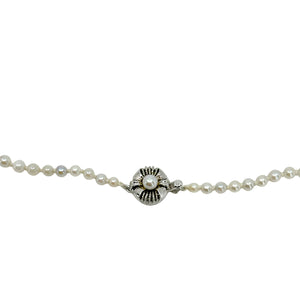 3.00-7.25mm Graduated Vintage Japanese Saltwater Akoya Cultured Pearl Necklace - Sterling Silver 17.50 Inch