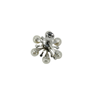 Snowflake Burst Mikimoto Vintage Akoya Saltwater Cultured Pearl Screwback Earrings- Sterling Silver