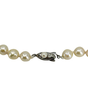 Large Baroque 8mm Japanese Saltwater Akoya Cultured Pearl Necklace - Sterling Silver 16.50 Inch