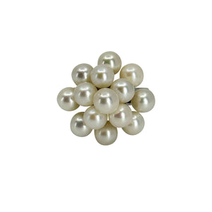 Vintage Mid Century Dome Cluster Japanese Saltwater Akoya Cultured Pearl Ring- Sterling Silver Sz 6
