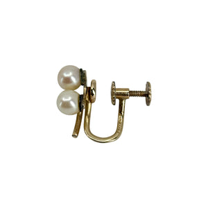 Triple Vintage Krementz Designer Mid-Century Akoya Saltwater Cultured Pearl Screwback Earrings - Gold Filled