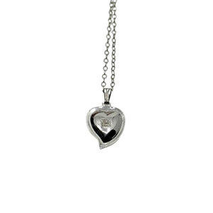 Mid Century Designer Theda Heart Japanese Saltwater Akoya Cultured Pearl Pendant- Sterling Silver 15 Inch