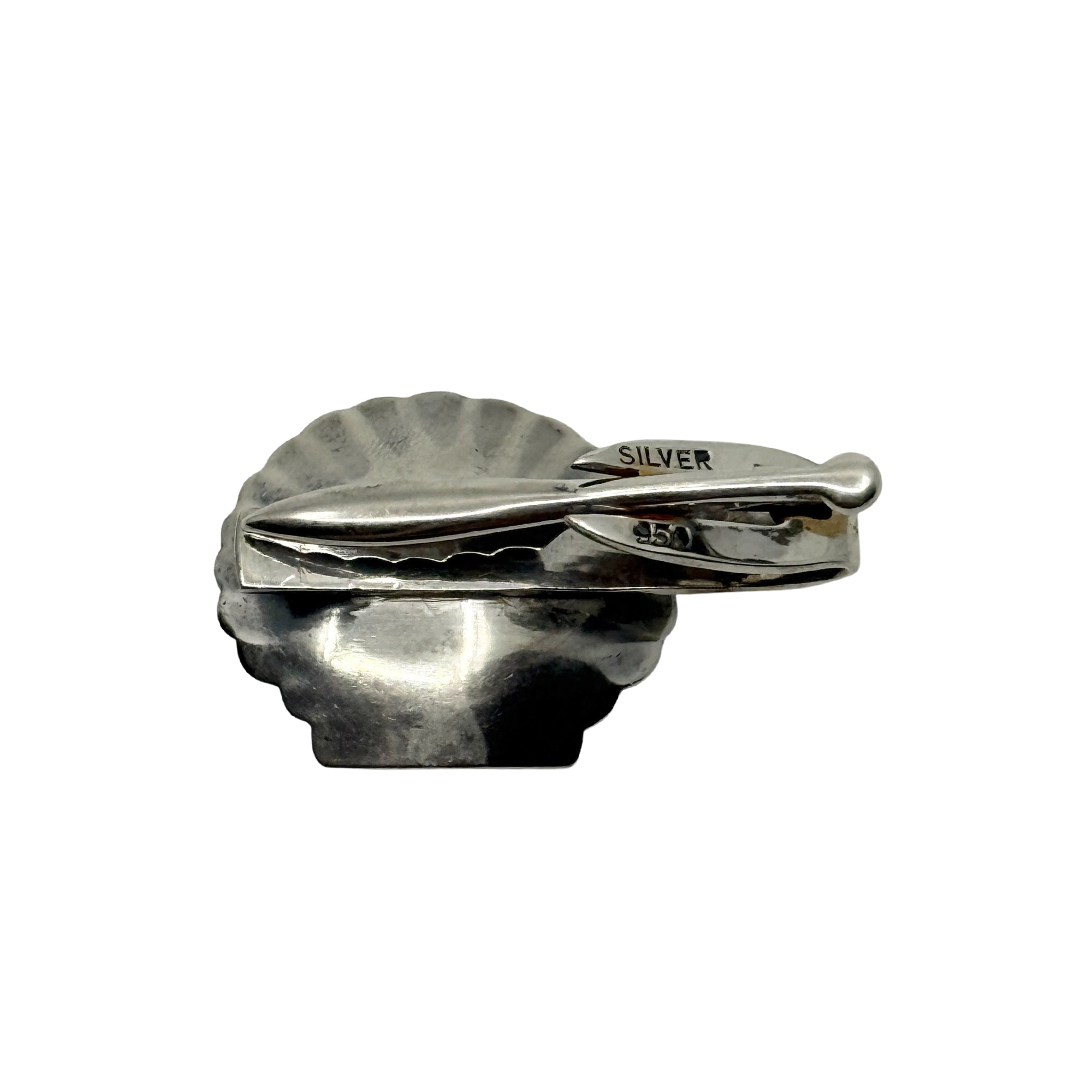 Shell Mid Century Men's Japanese Saltwater Akoya Cultured Pearl Vintage Tie Bar- Sterling Silver