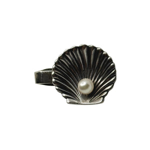 Shell Mid Century Men's Japanese Saltwater Akoya Cultured Pearl Vintage Tie Bar- Sterling Silver